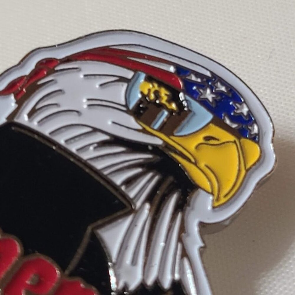 VTG 2004 911 Remember Rally Pin Biker Eagle Twin Towers Sunglasses Reflection - Picture 3 of 8